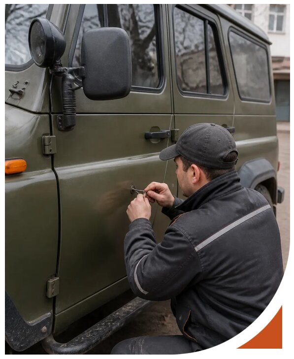 Профессиональное вскрытие автомобиля УАЗ без повреждений в Пскове
